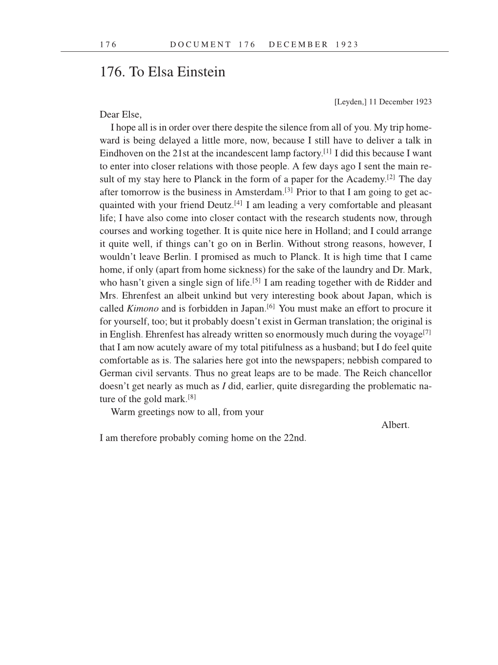 Volume 14: The Berlin Years: Writings & Correspondence, April 1923-May 1925 (English Translation Supplement) page 176