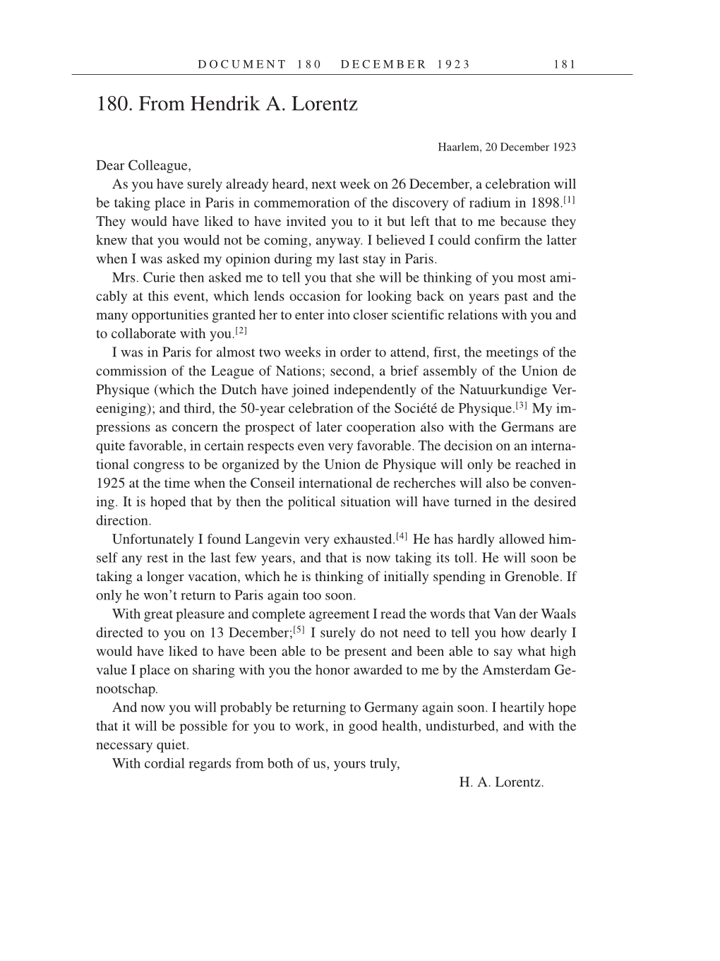 Volume 14: The Berlin Years: Writings & Correspondence, April 1923-May 1925 (English Translation Supplement) page 181