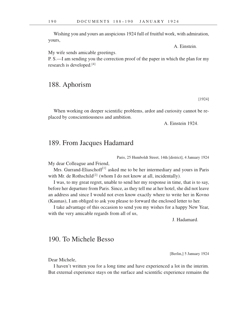 Volume 14: The Berlin Years: Writings & Correspondence, April 1923-May 1925 (English Translation Supplement) page 190
