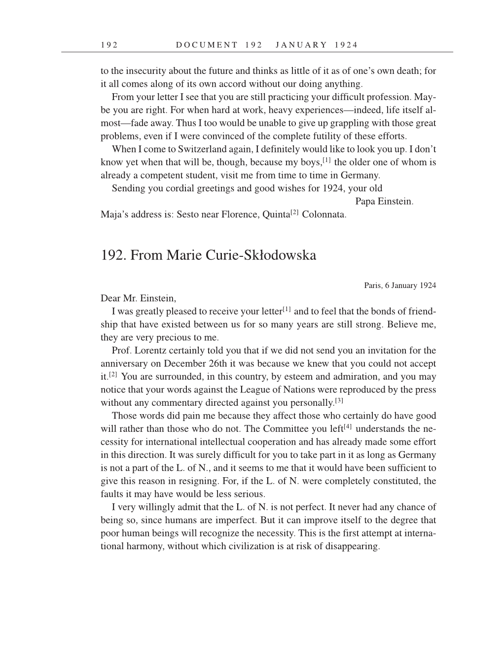 Volume 14: The Berlin Years: Writings & Correspondence, April 1923-May 1925 (English Translation Supplement) page 192