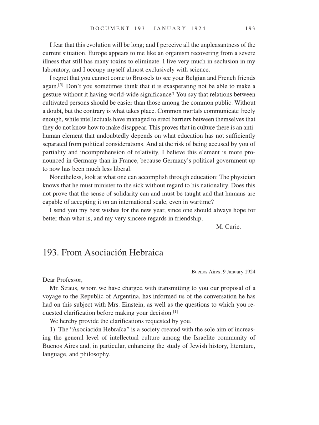 Volume 14: The Berlin Years: Writings & Correspondence, April 1923-May 1925 (English Translation Supplement) page 193