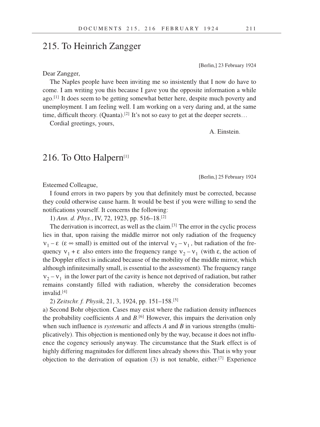 Volume 14: The Berlin Years: Writings & Correspondence, April 1923-May 1925 (English Translation Supplement) page 211
