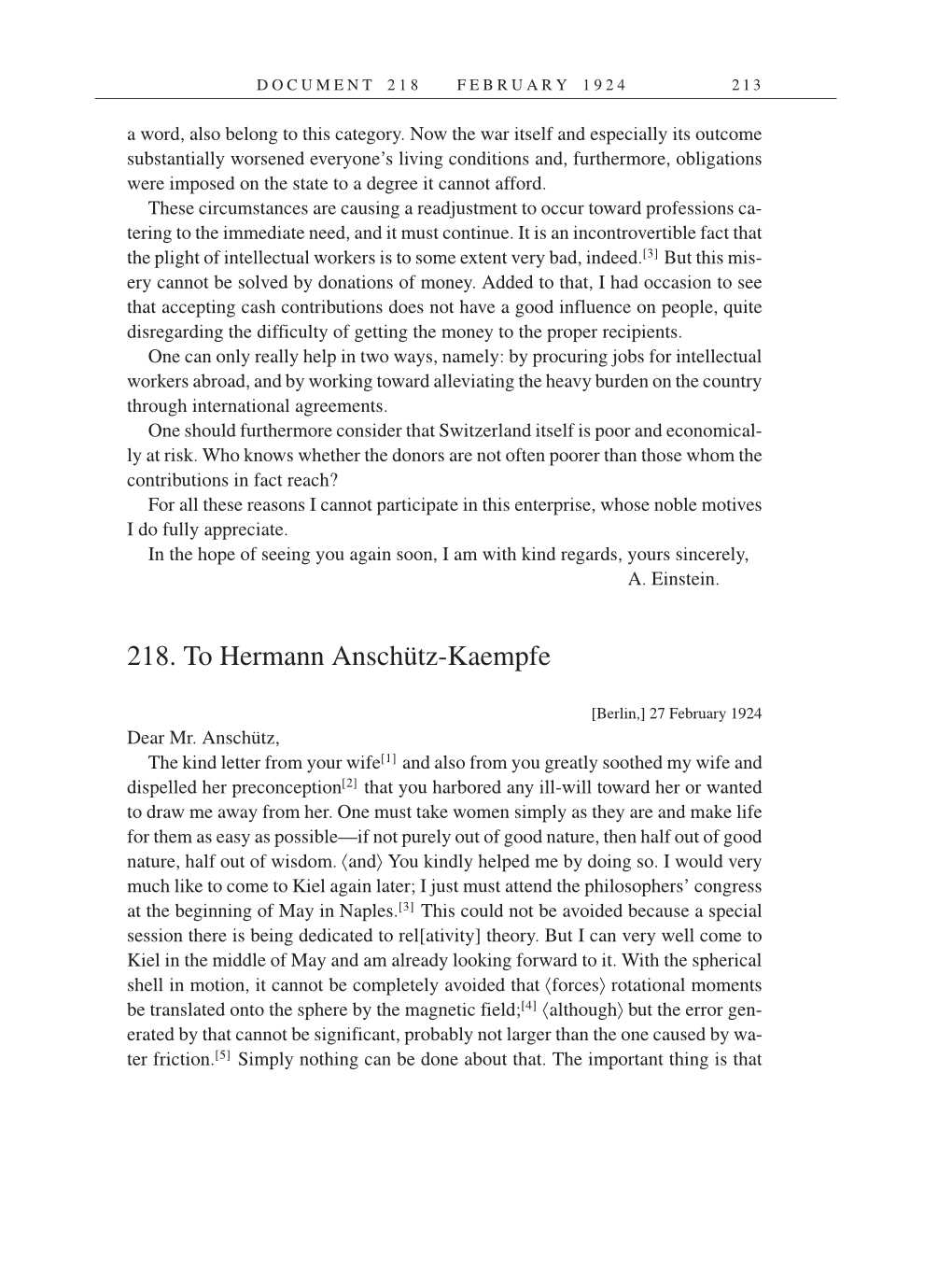 Volume 14: The Berlin Years: Writings & Correspondence, April 1923-May 1925 (English Translation Supplement) page 213