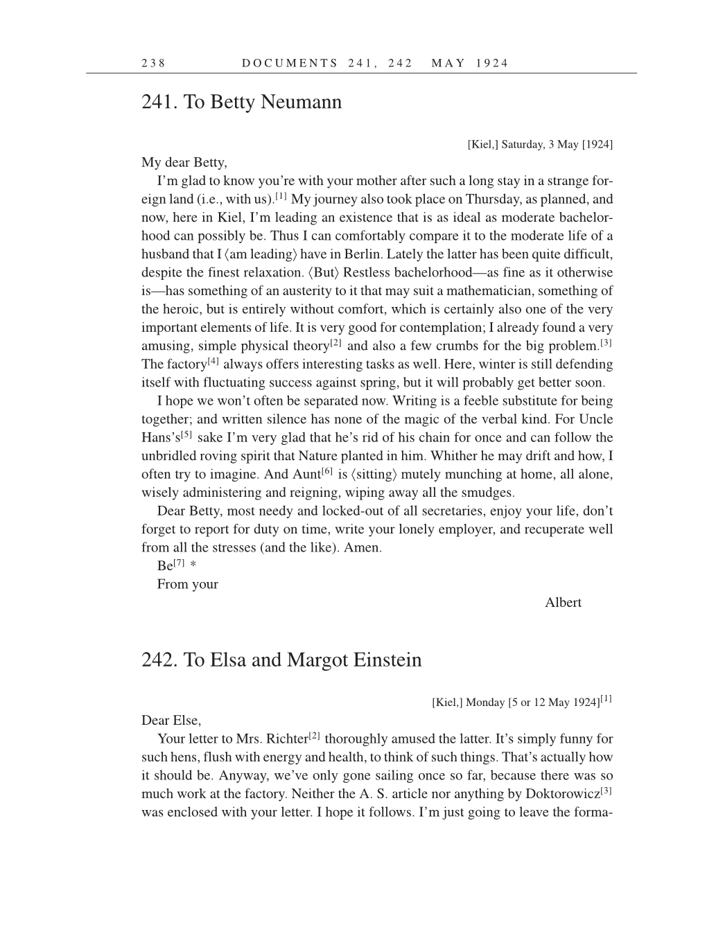Volume 14: The Berlin Years: Writings & Correspondence, April 1923-May 1925 (English Translation Supplement) page 238