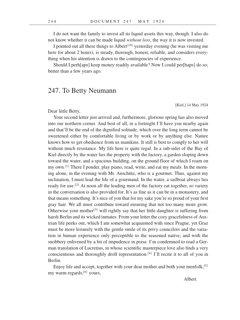 Volume 14: The Berlin Years: Writings & Correspondence, April 1923-May 1925 (English Translation Supplement) page 244