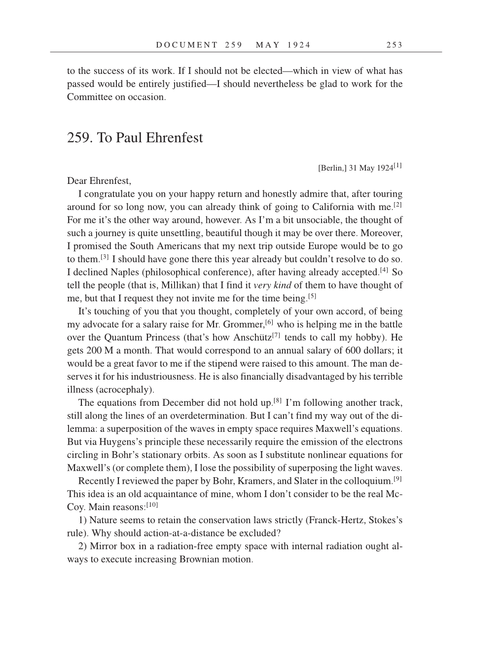 Volume 14: The Berlin Years: Writings & Correspondence, April 1923-May 1925 (English Translation Supplement) page 253