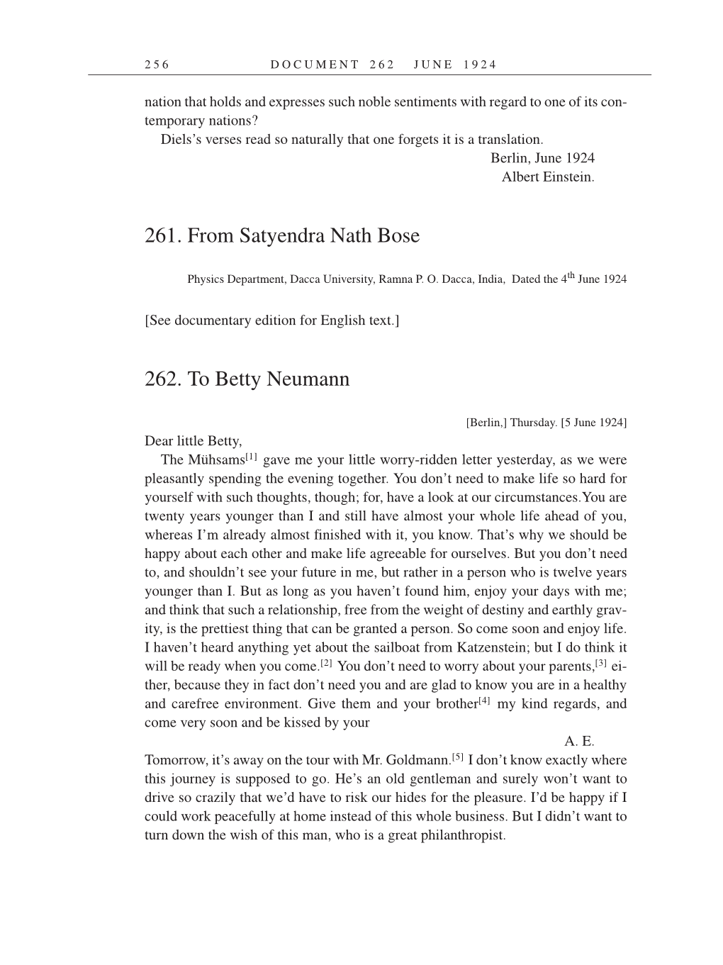 Volume 14: The Berlin Years: Writings & Correspondence, April 1923-May 1925 (English Translation Supplement) page 256