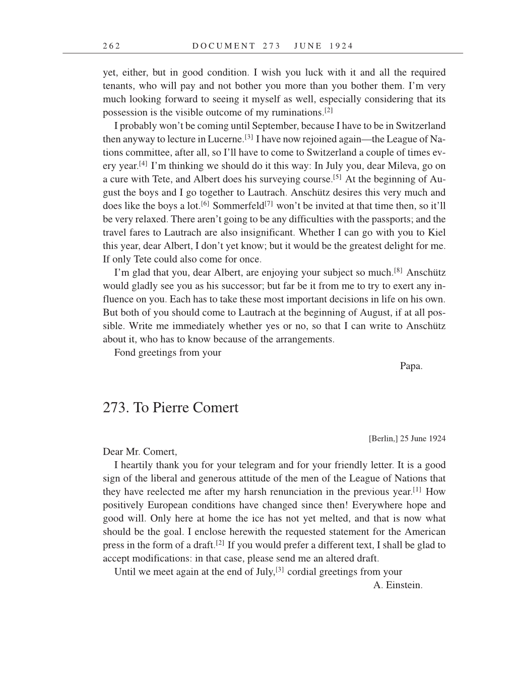 Volume 14: The Berlin Years: Writings & Correspondence, April 1923-May 1925 (English Translation Supplement) page 262