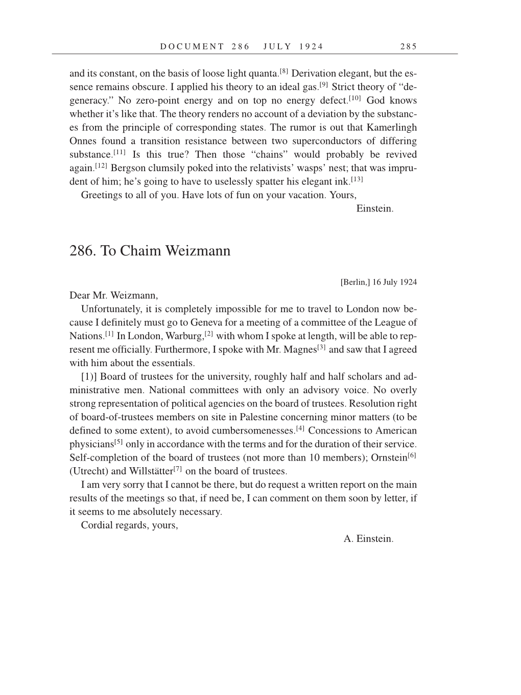 Volume 14: The Berlin Years: Writings & Correspondence, April 1923-May 1925 (English Translation Supplement) page 285