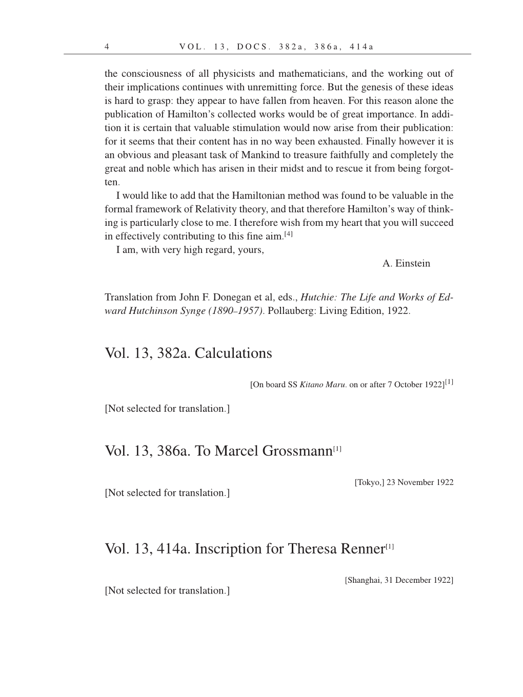 Volume 14: The Berlin Years: Writings & Correspondence, April 1923-May 1925 (English Translation Supplement) page 4