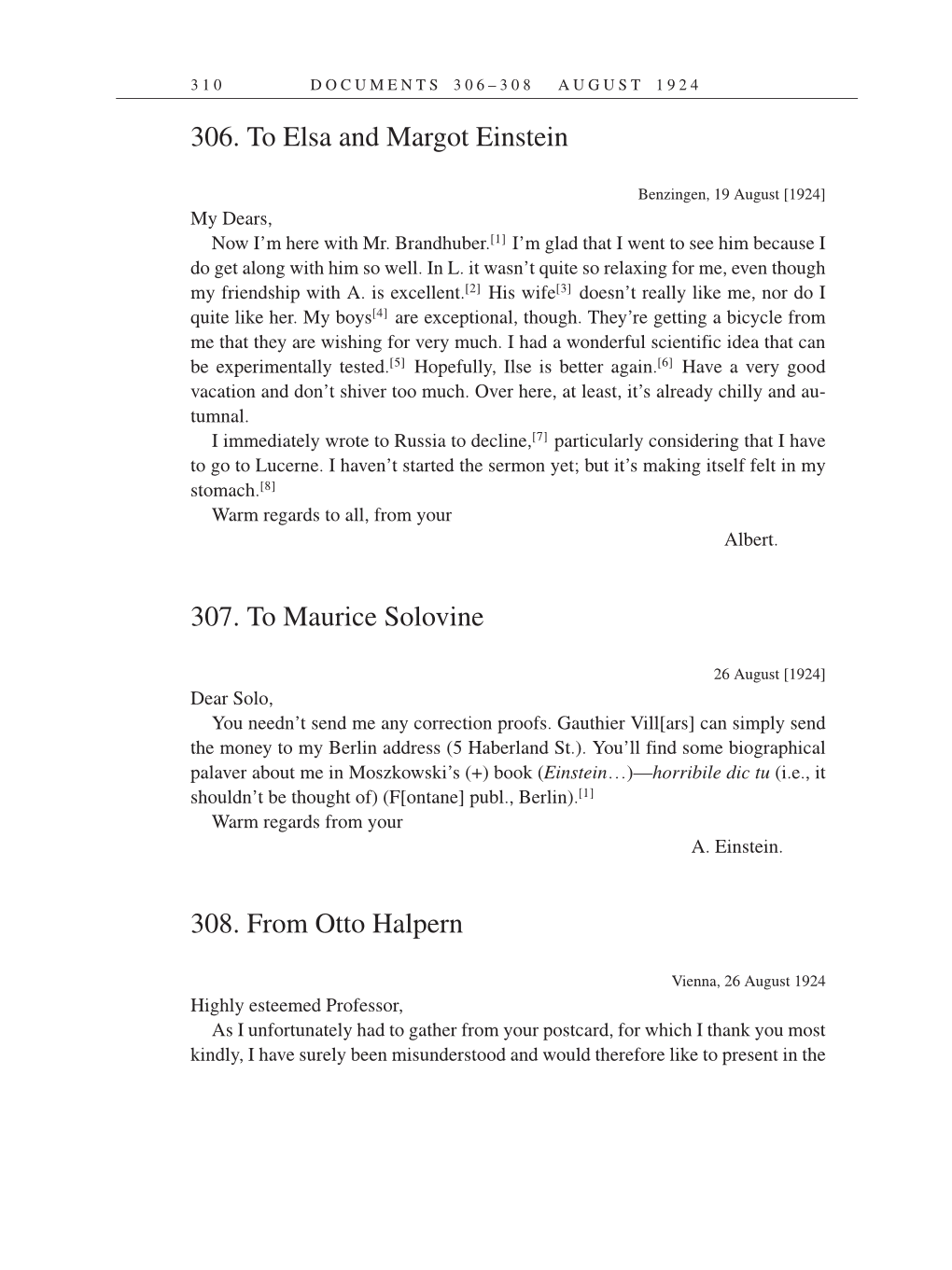 Volume 14: The Berlin Years: Writings & Correspondence, April 1923-May 1925 (English Translation Supplement) page 310
