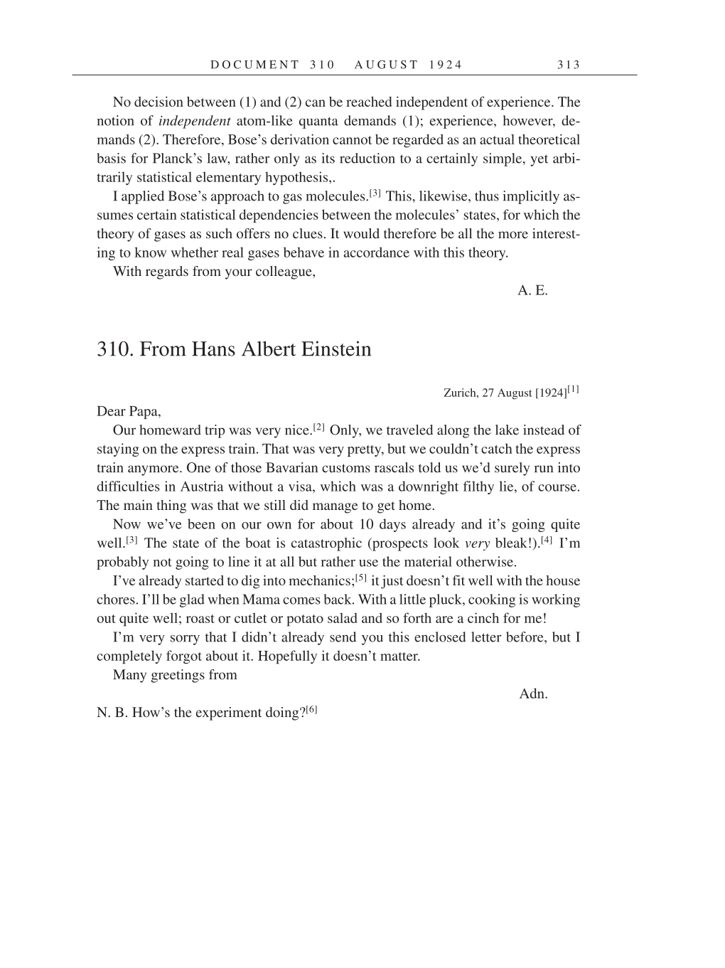 Volume 14: The Berlin Years: Writings & Correspondence, April 1923-May 1925 (English Translation Supplement) page 313