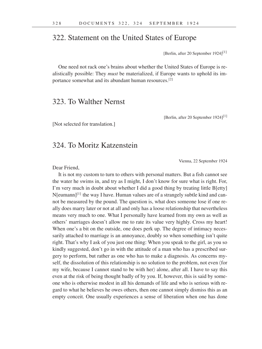 Volume 14: The Berlin Years: Writings & Correspondence, April 1923-May 1925 (English Translation Supplement) page 328