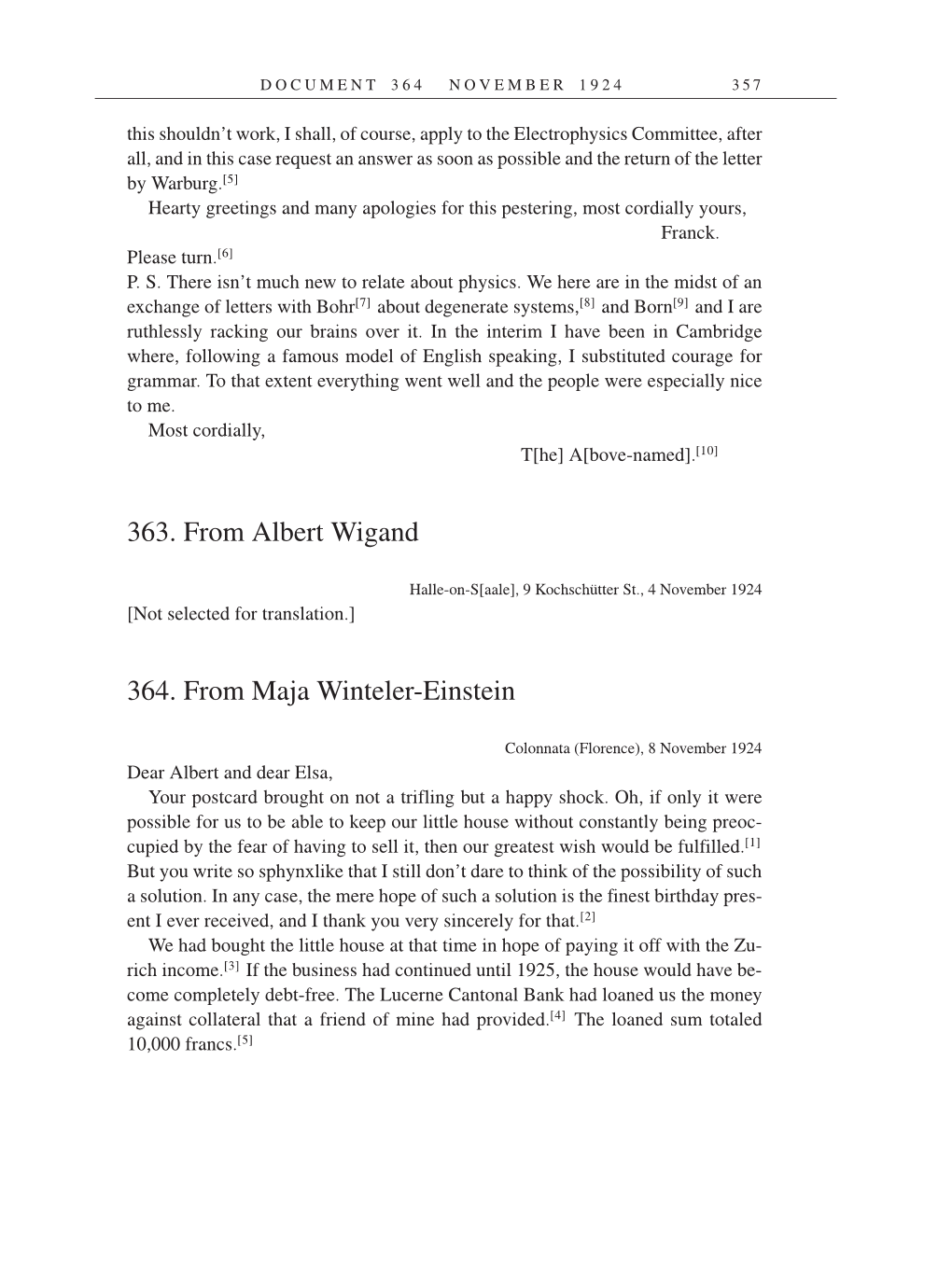 Volume 14: The Berlin Years: Writings & Correspondence, April 1923-May 1925 (English Translation Supplement) page 357