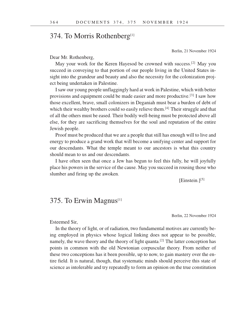 Volume 14: The Berlin Years: Writings & Correspondence, April 1923-May 1925 (English Translation Supplement) page 364