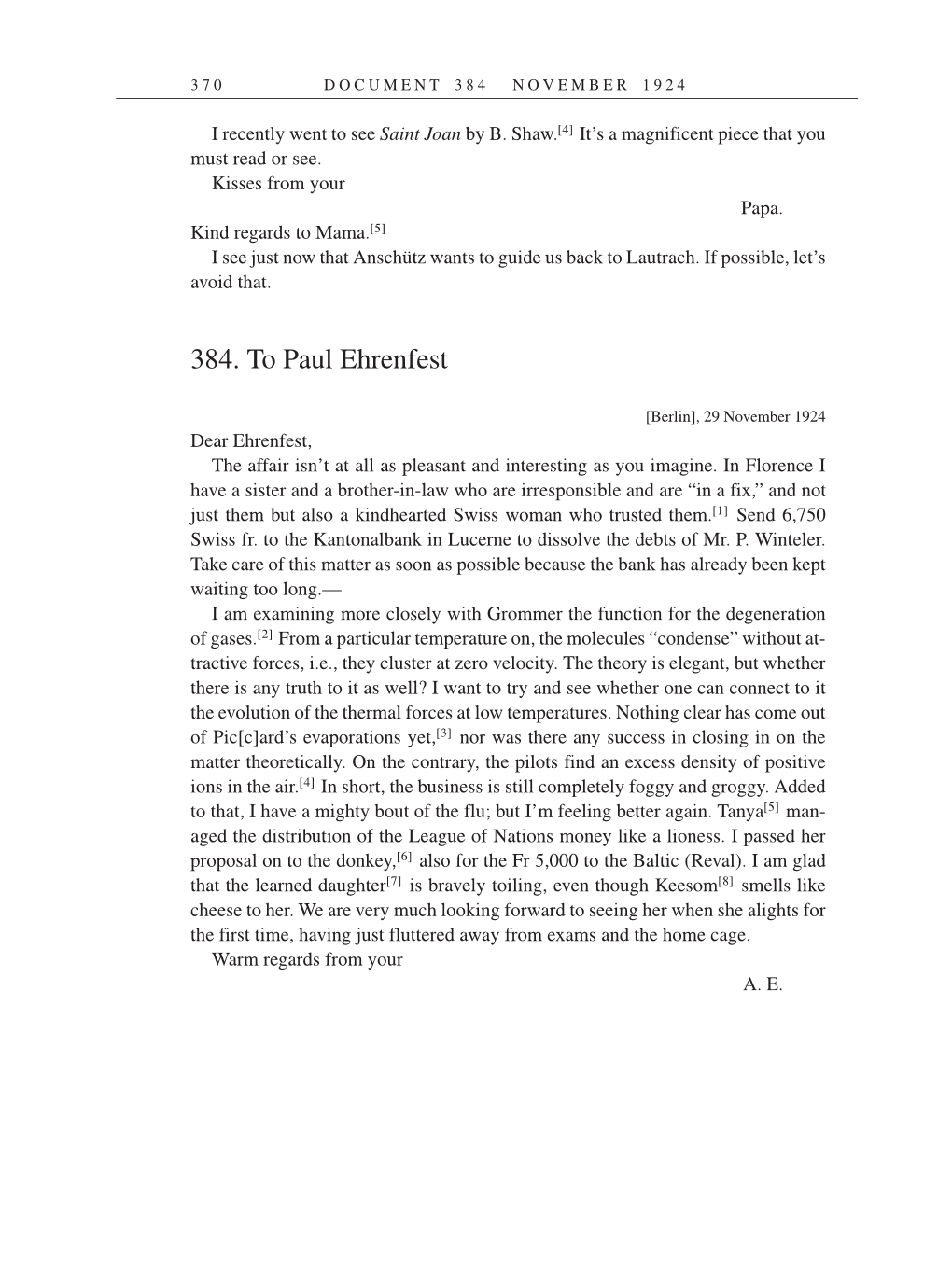 Volume 14: The Berlin Years: Writings & Correspondence, April 1923-May 1925 (English Translation Supplement) page 370