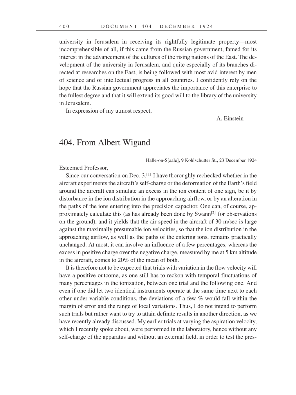 Volume 14: The Berlin Years: Writings & Correspondence, April 1923-May 1925 (English Translation Supplement) page 400