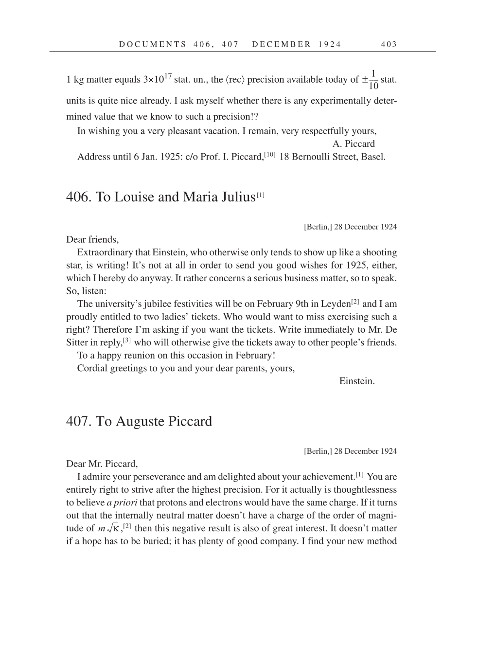 Volume 14: The Berlin Years: Writings & Correspondence, April 1923-May 1925 (English Translation Supplement) page 403