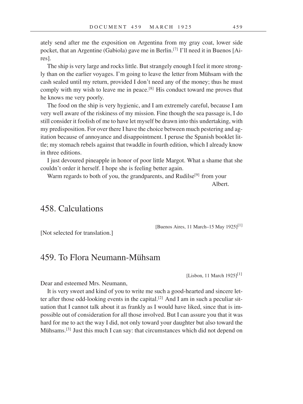 Volume 14: The Berlin Years: Writings & Correspondence, April 1923-May 1925 (English Translation Supplement) page 459