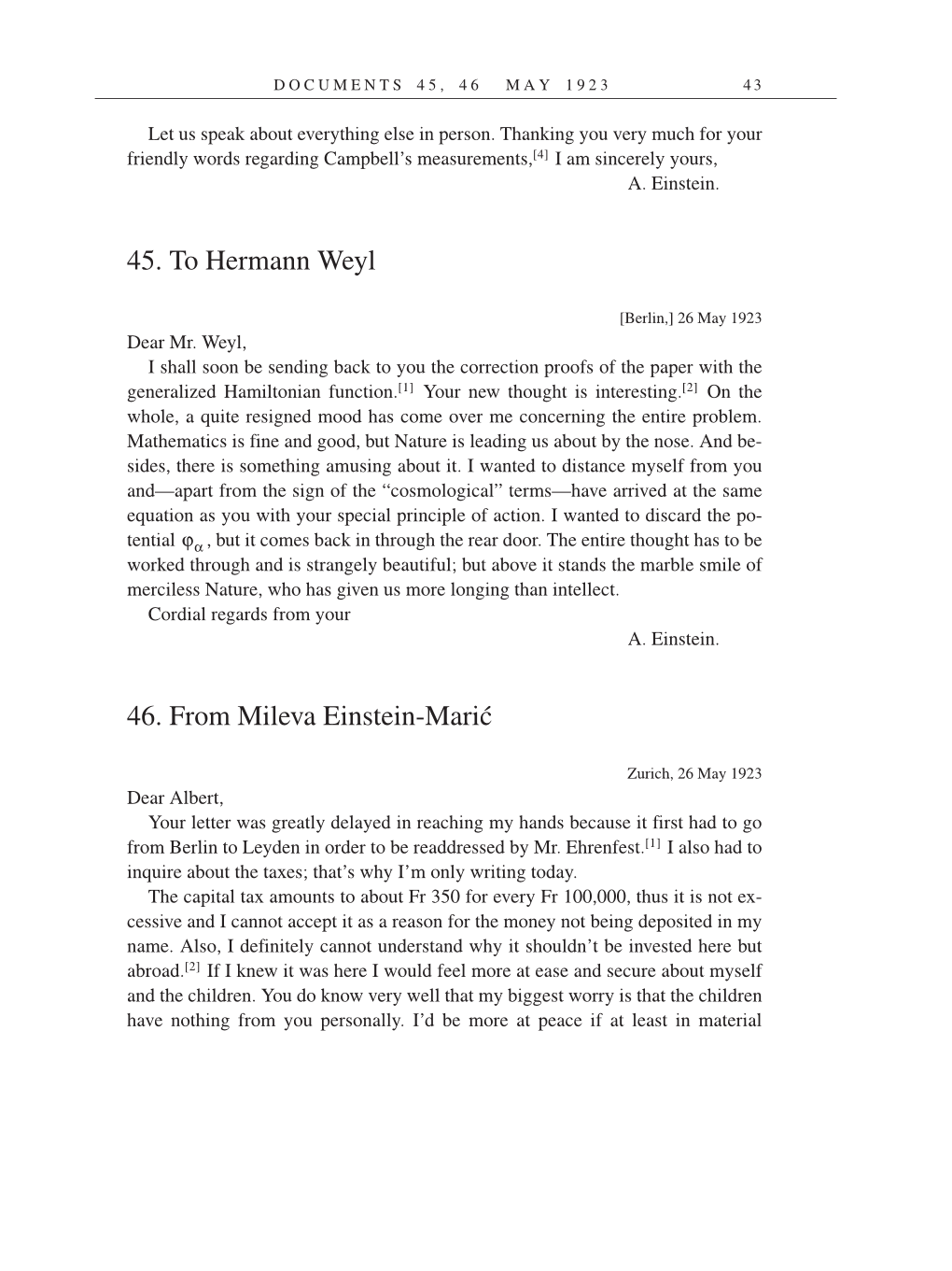 Volume 14: The Berlin Years: Writings & Correspondence, April 1923-May 1925 (English Translation Supplement) page 43