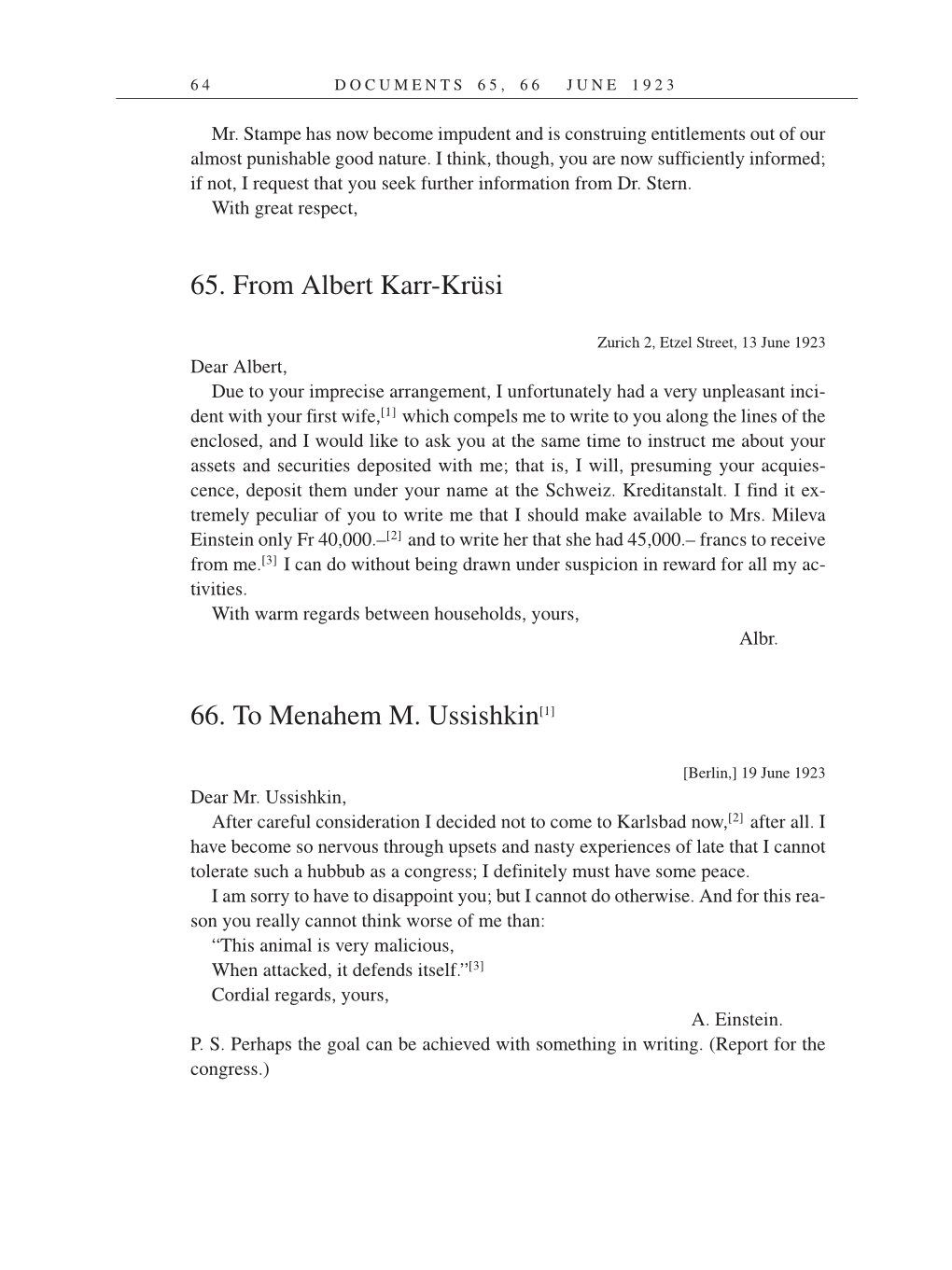 Volume 14: The Berlin Years: Writings & Correspondence, April 1923-May 1925 (English Translation Supplement) page 64