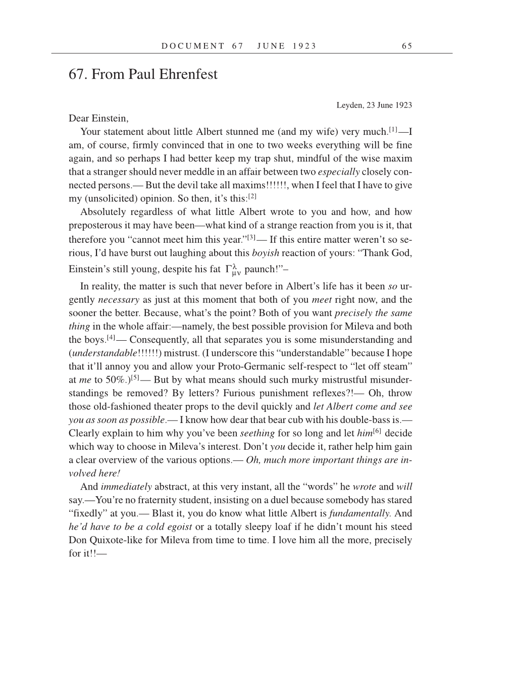 Volume 14: The Berlin Years: Writings & Correspondence, April 1923-May 1925 (English Translation Supplement) page 65