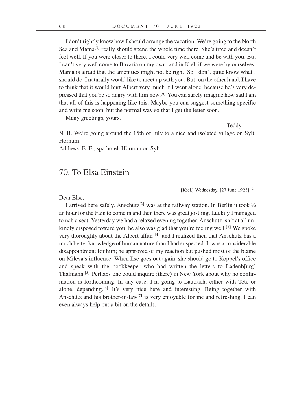 Volume 14: The Berlin Years: Writings & Correspondence, April 1923-May 1925 (English Translation Supplement) page 68