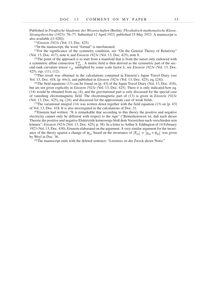 Volume 14: The Berlin Years: Writings & Correspondence, April 1923-May 1925 page 35