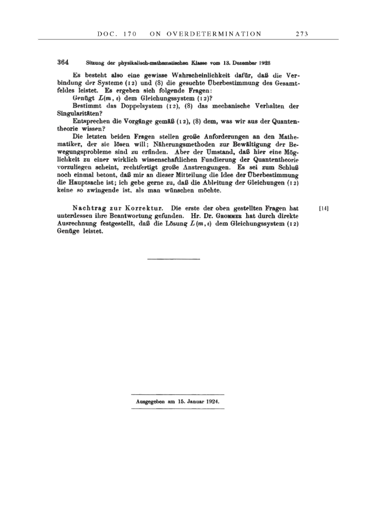 Volume 14: The Berlin Years: Writings & Correspondence, April 1923-May 1925 page 273