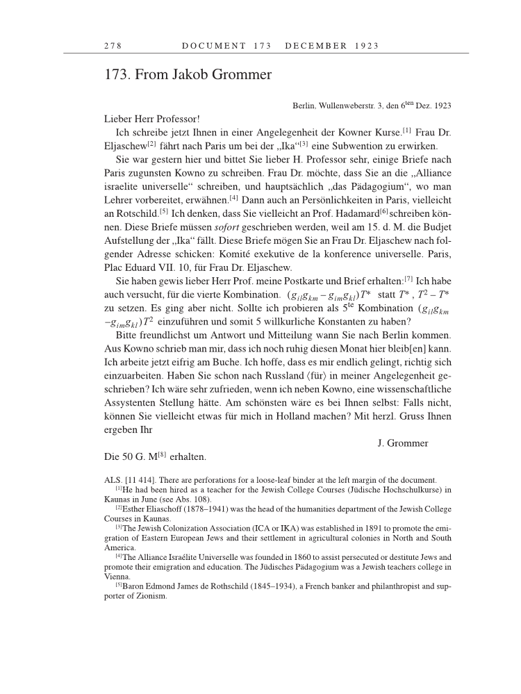 Volume 14: The Berlin Years: Writings & Correspondence, April 1923-May 1925 page 278