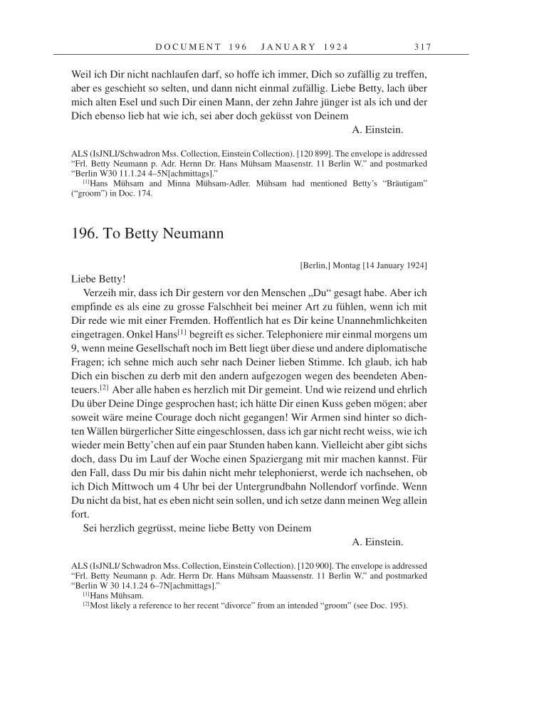 Volume 14: The Berlin Years: Writings & Correspondence, April 1923-May 1925 page 317