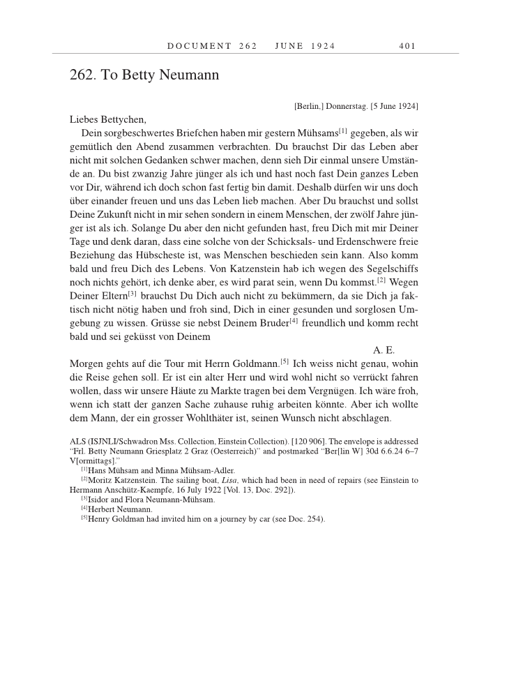 Volume 14: The Berlin Years: Writings & Correspondence, April 1923-May 1925 page 401