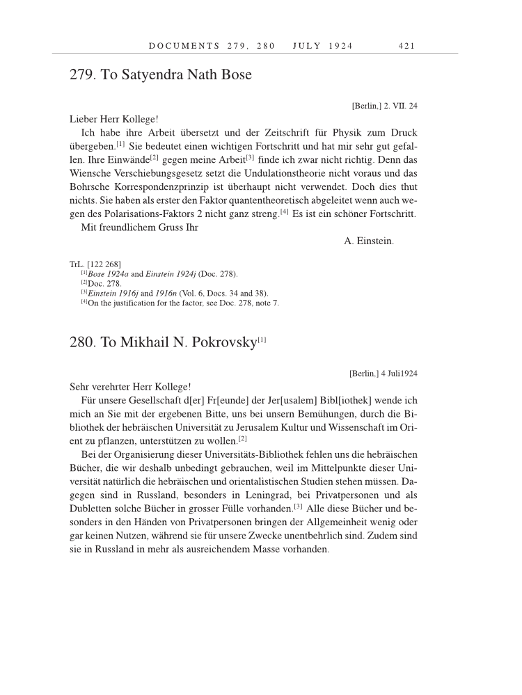 Volume 14: The Berlin Years: Writings & Correspondence, April 1923-May 1925 page 421