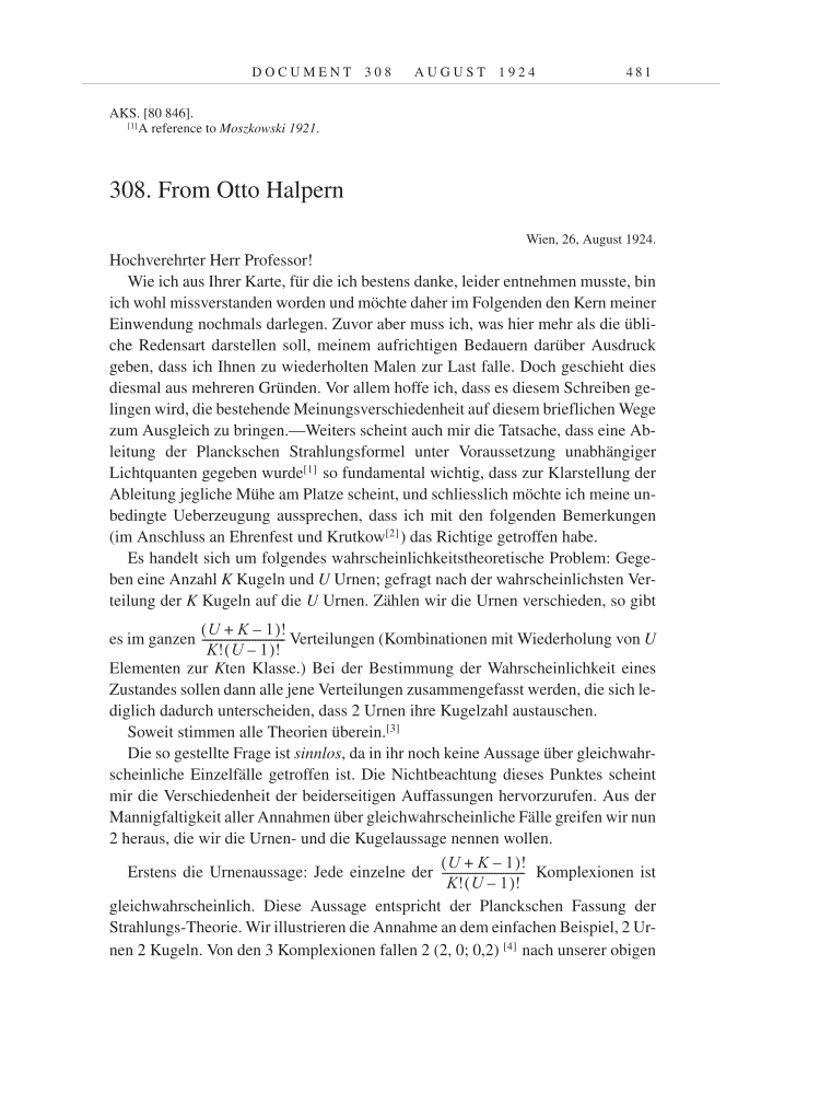 Volume 14: The Berlin Years: Writings & Correspondence, April 1923-May 1925 page 481