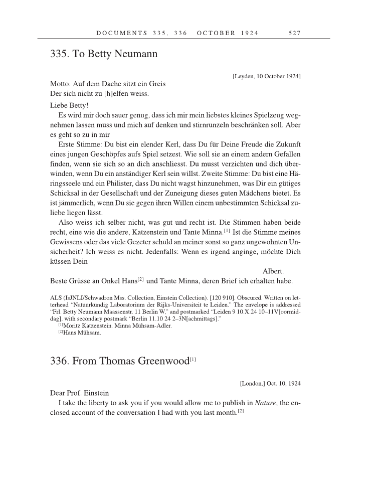 Volume 14: The Berlin Years: Writings & Correspondence, April 1923-May 1925 page 527