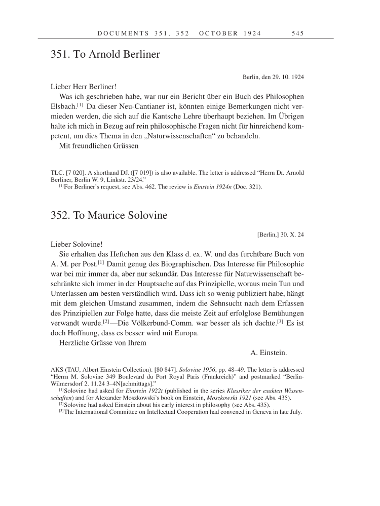 Volume 14: The Berlin Years: Writings & Correspondence, April 1923-May 1925 page 545