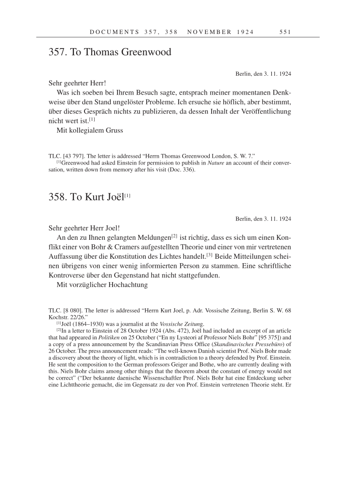 Volume 14: The Berlin Years: Writings & Correspondence, April 1923-May 1925 page 551