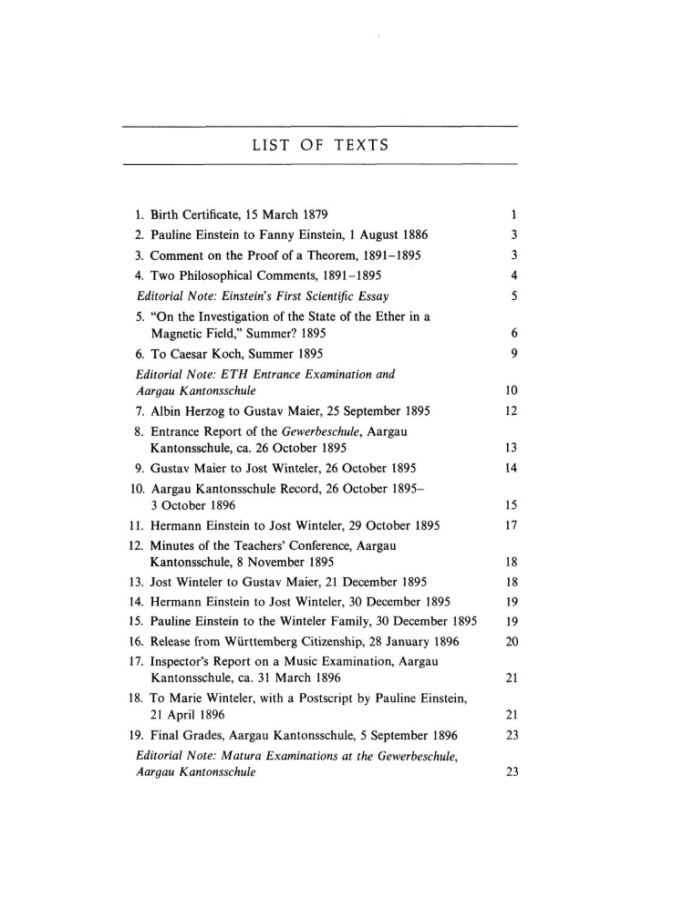 Volume 1: The Early Years, 1879-1902 page xv