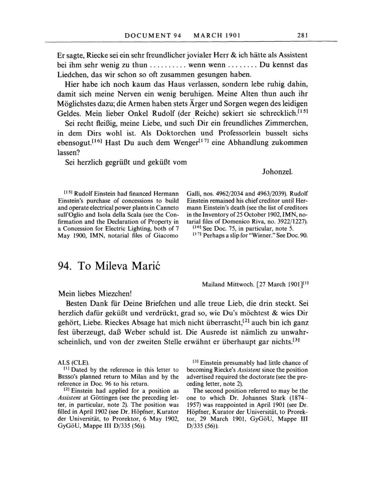 Volume 1: The Early Years, 1879-1902 page 281