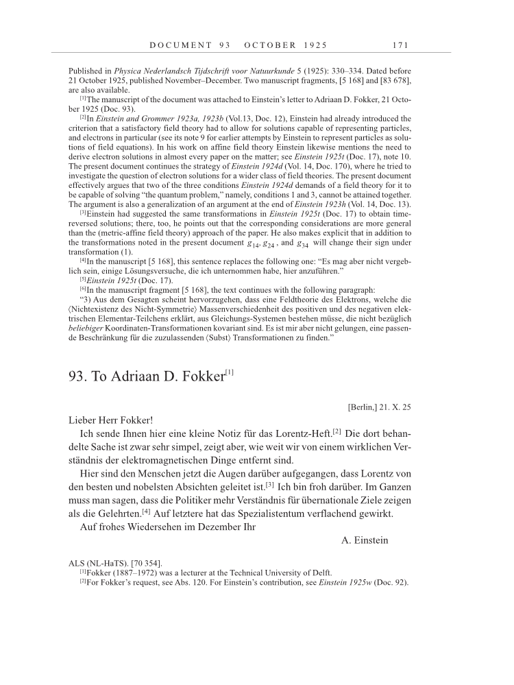 Volume 15: The Berlin Years: Writings & Correspondence, June 1925-May 1927 page 171