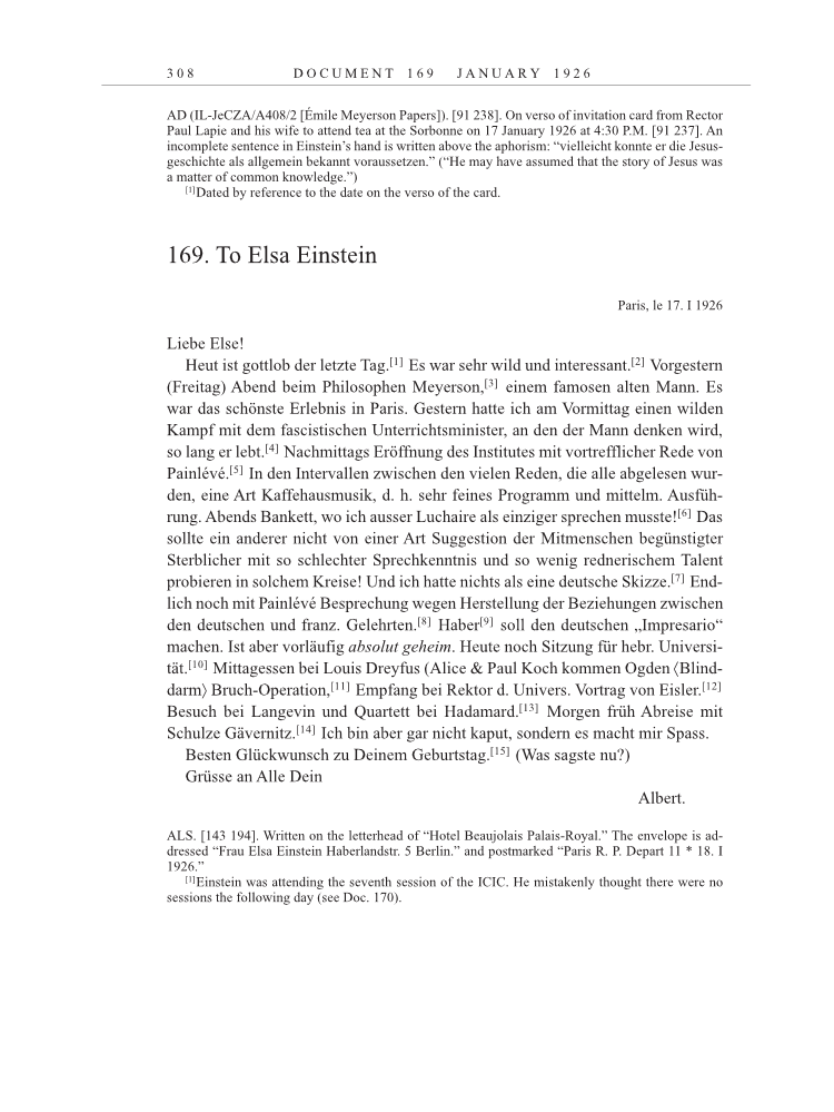 Volume 15: The Berlin Years: Writings & Correspondence, June 1925-May 1927 page 308