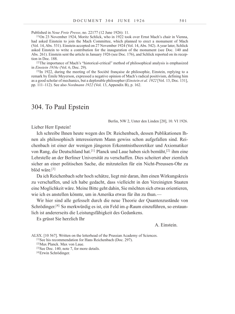 Volume 15: The Berlin Years: Writings & Correspondence, June 1925-May 1927 page 501