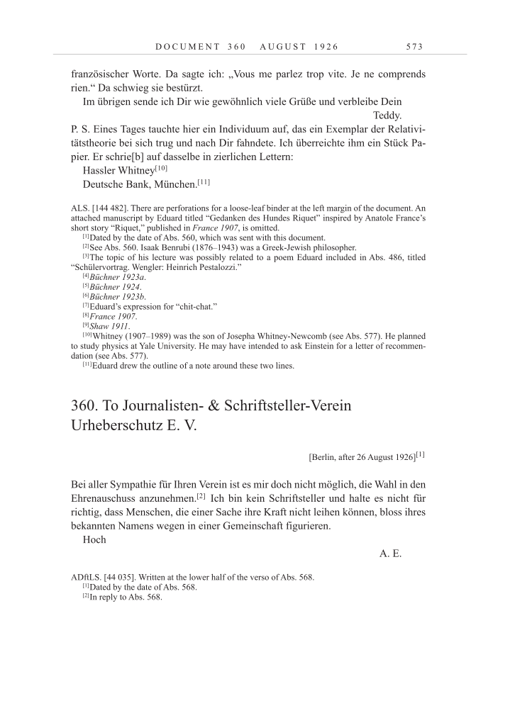 Volume 15: The Berlin Years: Writings & Correspondence, June 1925-May 1927 page 573