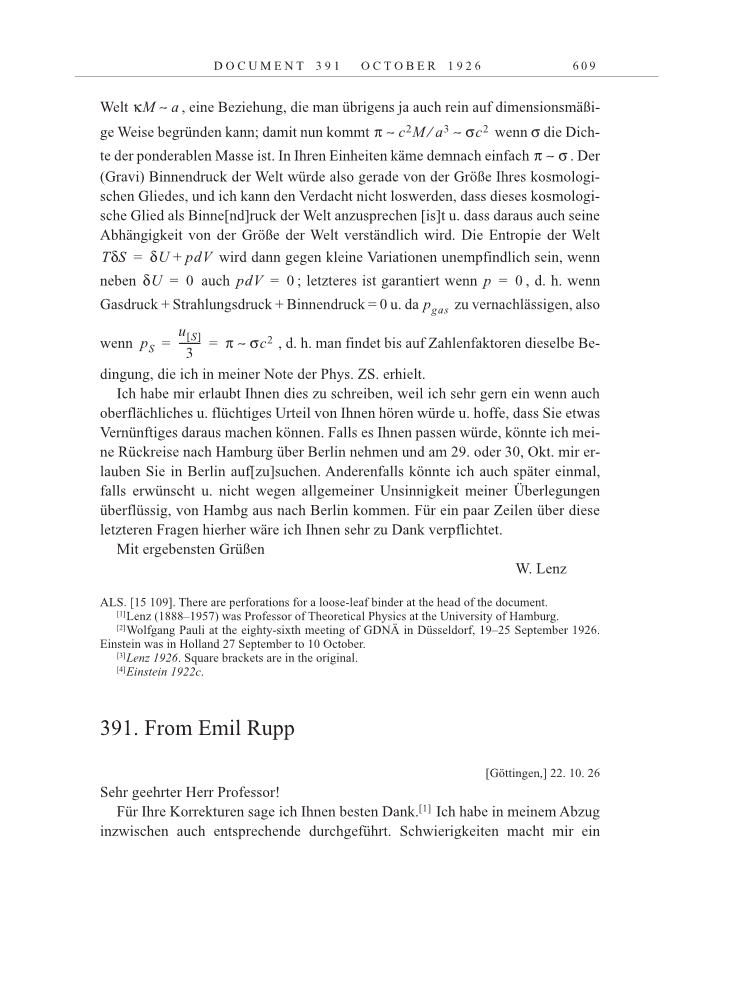 Volume 15: The Berlin Years: Writings & Correspondence, June 1925-May 1927 page 609