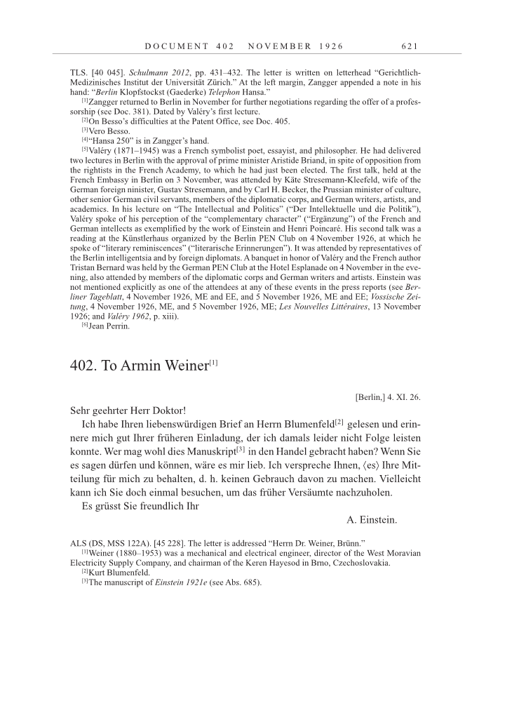 Volume 15: The Berlin Years: Writings & Correspondence, June 1925-May 1927 page 621
