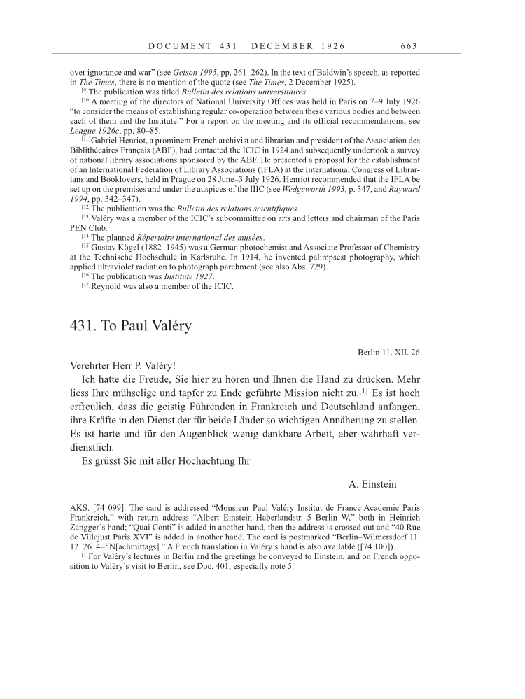 Volume 15: The Berlin Years: Writings & Correspondence, June 1925-May 1927 page 663