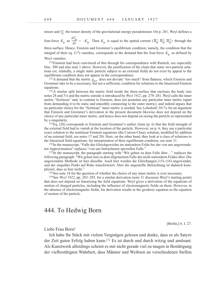 Volume 15: The Berlin Years: Writings & Correspondence, June 1925-May 1927 page 698