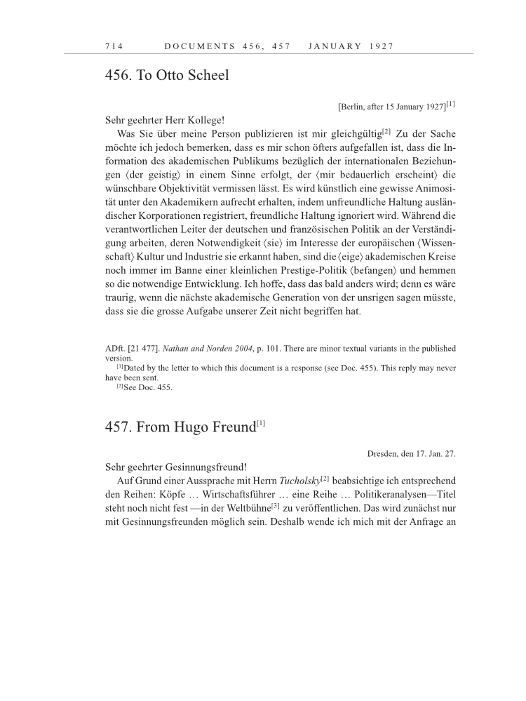 Volume 15: The Berlin Years: Writings & Correspondence, June 1925-May 1927 page 714