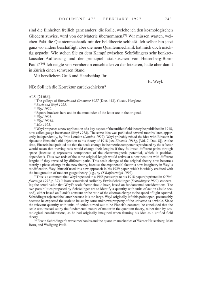 Volume 15: The Berlin Years: Writings & Correspondence, June 1925-May 1927 page 743