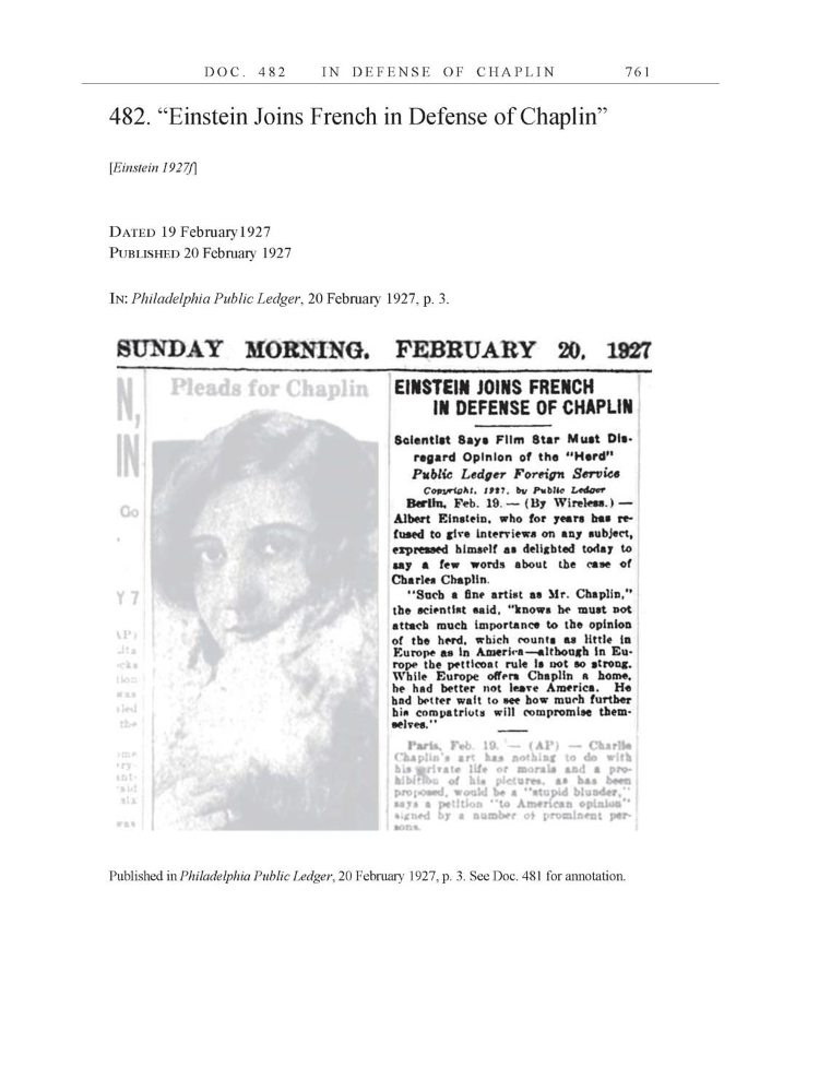 Volume 15: The Berlin Years: Writings & Correspondence, June 1925-May 1927 page 761